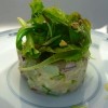 photo Tartare de tacaud, mesclun et pistaches