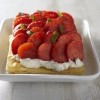 photo Tarte feuilletée à la ricotta, basilic et fraises marinées