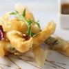 photo Croustillant de soles et langoustines au basilic, vinaigrette Mangue