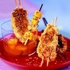 photo Brochettes de lapin au sésame et dés de mangue