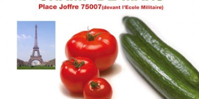 photo Distribution gratuite de concombres et tomates de France