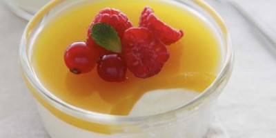 photo Panacotta au nectar de mangue et fruits frais