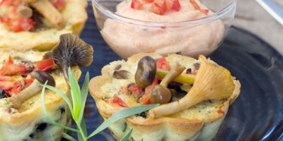 photo Terrines de champignons et mousse de tomates à l’estragon