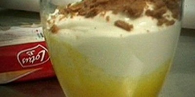 photo Verrine au coulis de mangue crème de coco et speculoos