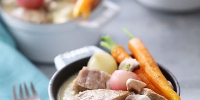 photo Blanquette de veau en noir et blanc