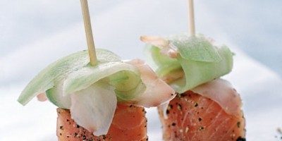 photo Sucettes de Saumon de Norvège au gingembre mariné et concombre frais