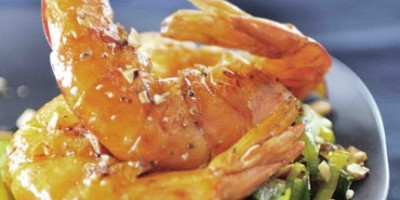 photo Gambas marinées et flambées au cognac