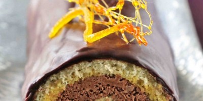 photo Bûche glacée chocolat et zestes d’orange