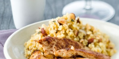 photo Poulet à la cannelle et boulgour, noisettes concassées