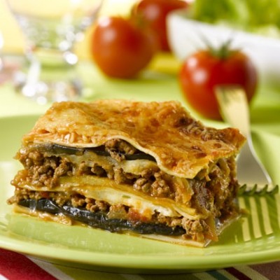 Lasagne de boeuf et d’aubergines à la tomate