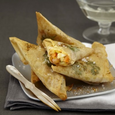 Samoussas de Saint-Jacques et crevettes