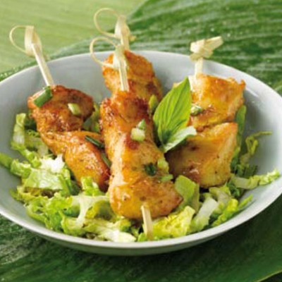 Brochettes de poulet au citron vert