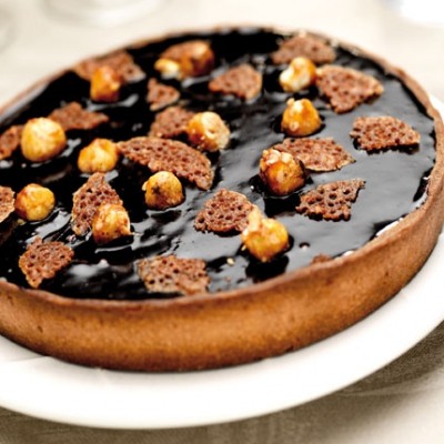 Tarte chocolat et noisettes