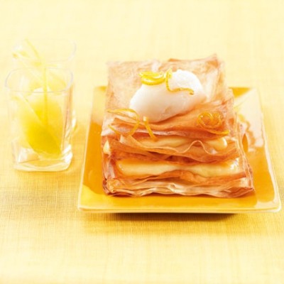 Tarte au citron en millefeuille