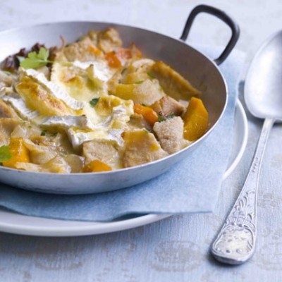 Gratin de tripes au camembert et calvados