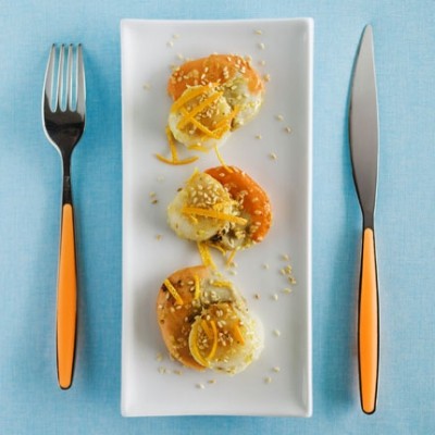 Saint-Jacques gratinées à la mandarine