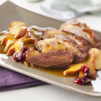Canard, sauce à la rhubarbe et au gingembre