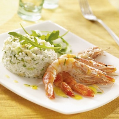 Gambas rôties au fameux bananaïoli !!!