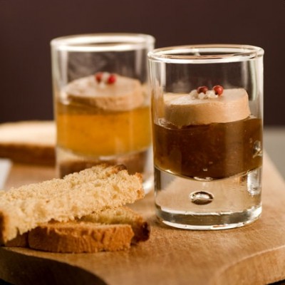 Verrine de foie gras sur figues