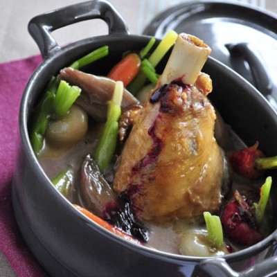 Souris d'agneau confite à la confiture de cassis
