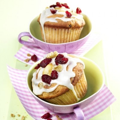 Muffins aux pommes et aux US cranberries