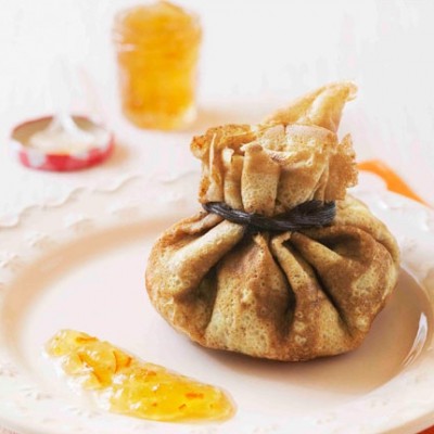 Aumônières aux pommes, chocolat et Marmelade d'Oranges Amères