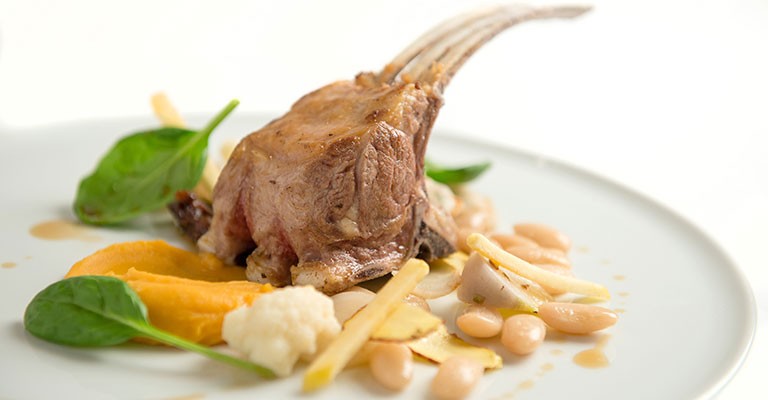 Carré d'agneau des Pyrénées, Haricot Tarbais et potiron