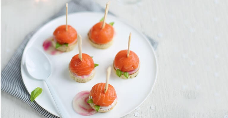 Sucettes de saumon fumé