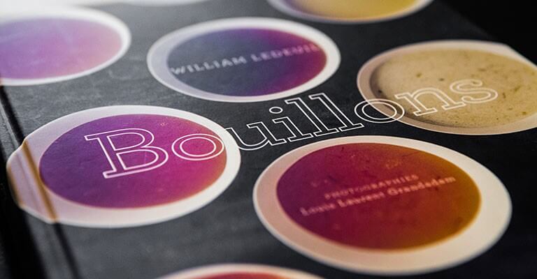 Couverture du livre Bouillons par William Ledeuil aux Editions de la Martinière