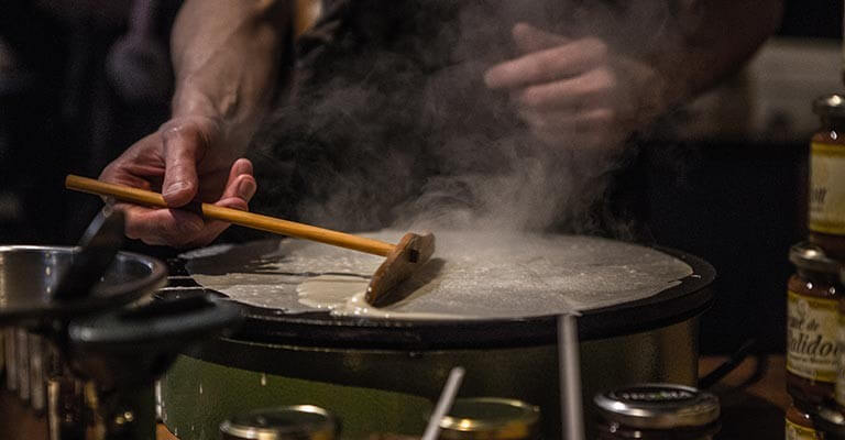 confection d'une crêpe