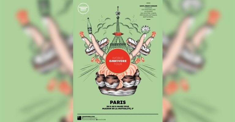 Affiche Omnivore Paris 2016 - Maison de la Mutualité Paris, du 6 au 8 mars