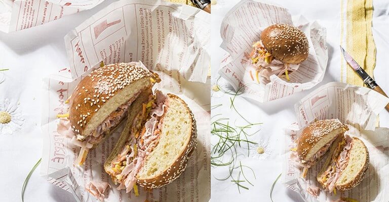 Sandwiches New-Look au Jambon cuit par Frédérick e Grasser Hermé - Crédit recette : Infocharcuteries – Stéphane BAHIC
