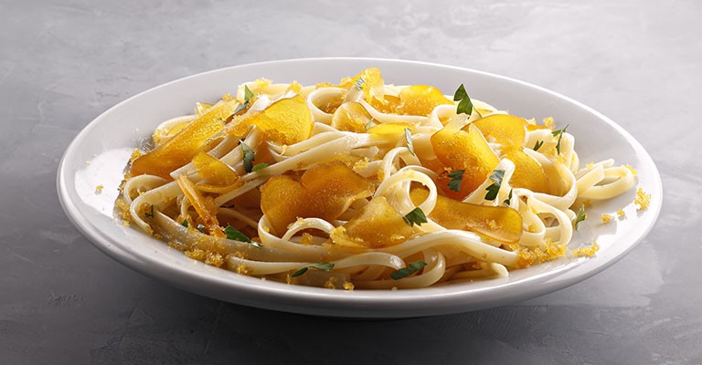 Linguine à la poutargue de Paul Minchelli restaurant 21 à Paris