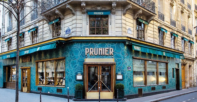 Café Prunier, le temple du caviar, facade restaurant 16ème Paris