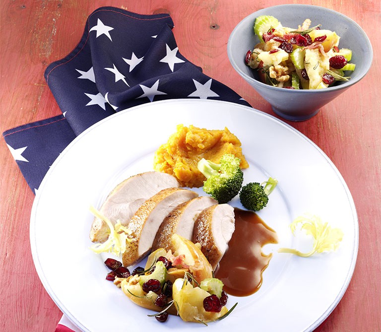 Dinde farcie de Thanksgiving aux Cranberries des Etats-Unis