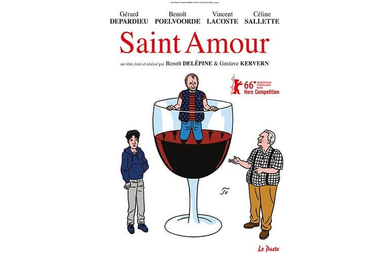 Affiche du film Saint Amour de Bruno Delépine et Gustave Kervern, avec Gérard Depardieu et Benoit Poelvoorde en salle le 2 mars 2016